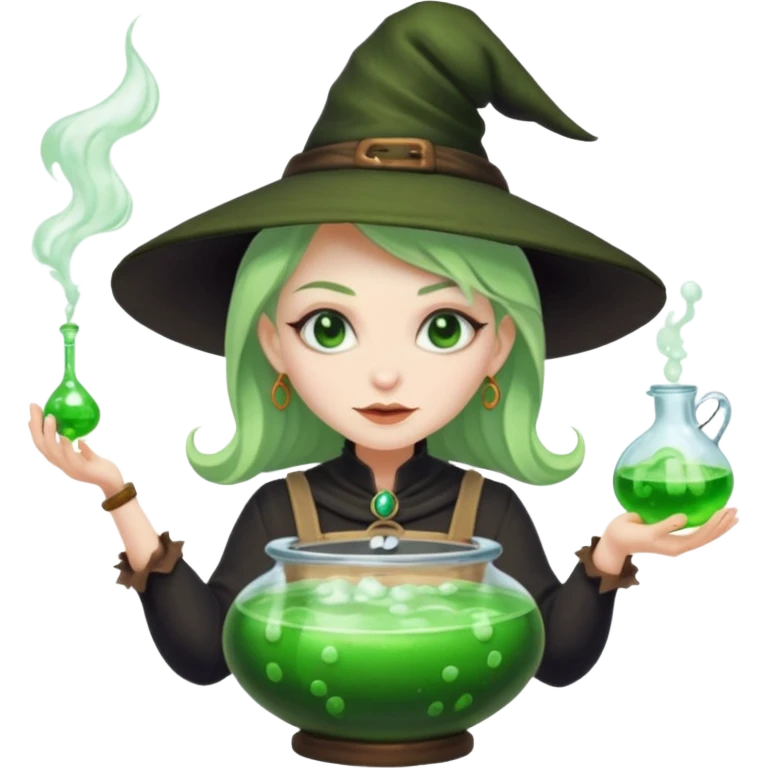 green witch cooking potion emoji