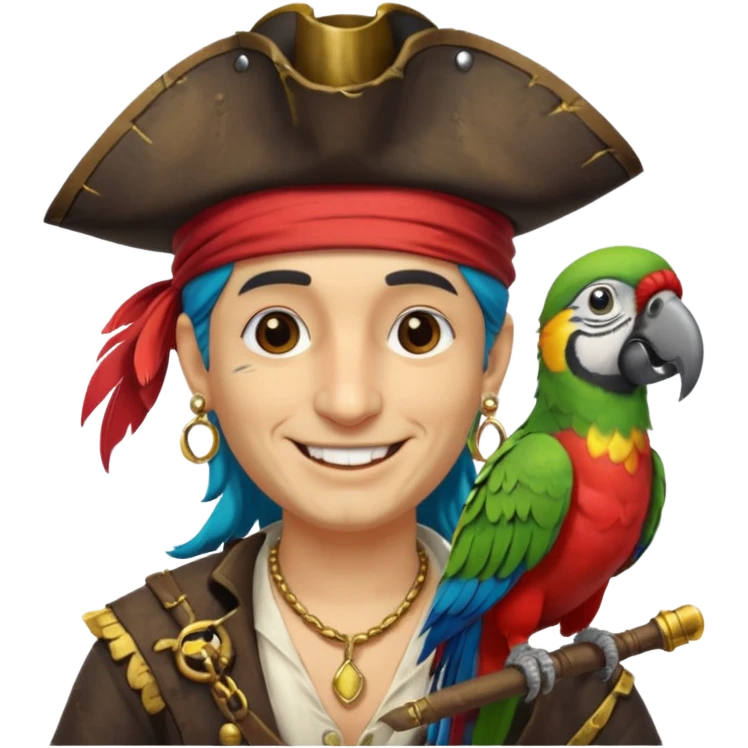 pirate and parrot emoji
