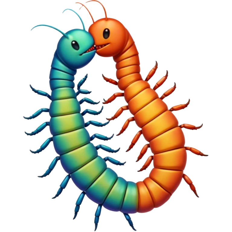 Centipedes kissing emoji
