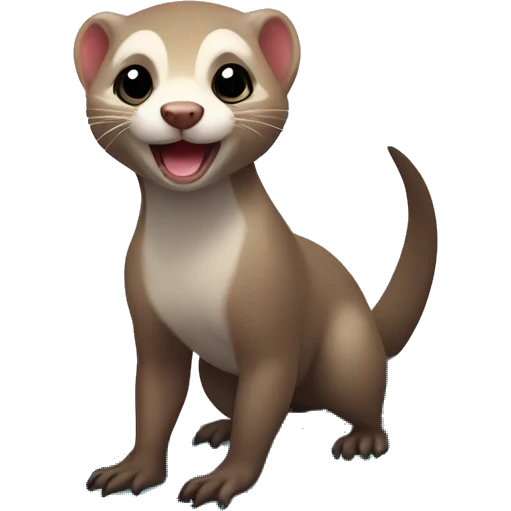 A ferret in swim trunks surfing emoji