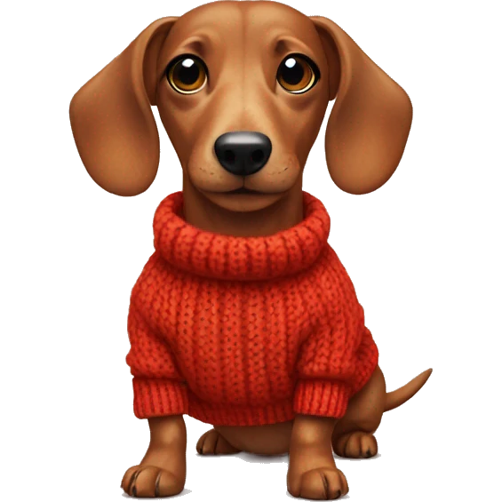 Sausage dog with a knit jumper emoji