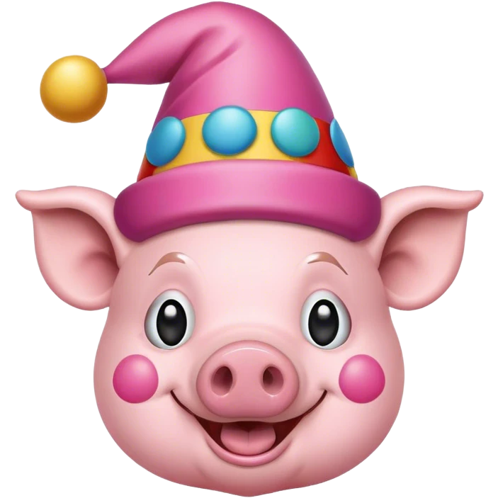 Pig with clown hat emoji