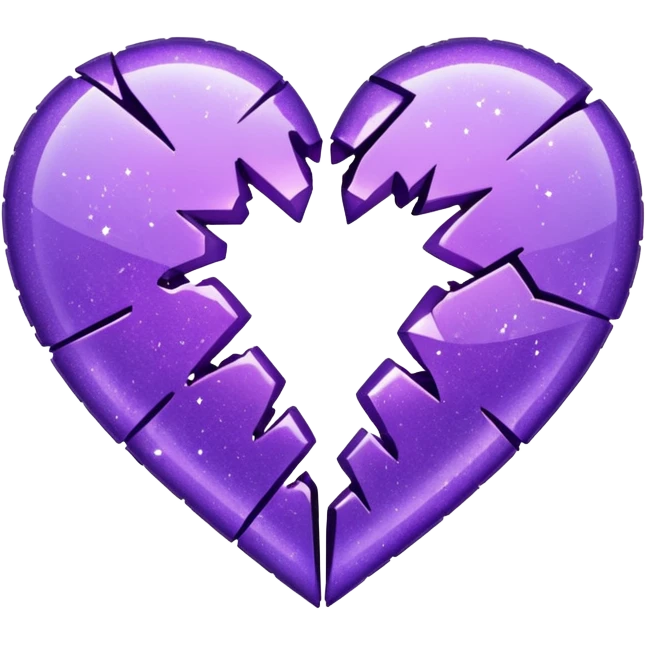 glitterpurple broken heart emoji