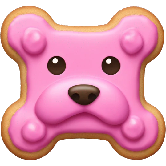 Pink dog biscuit emoji
