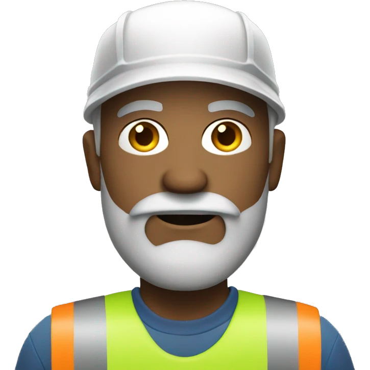 White garbage man with grey beard emoji