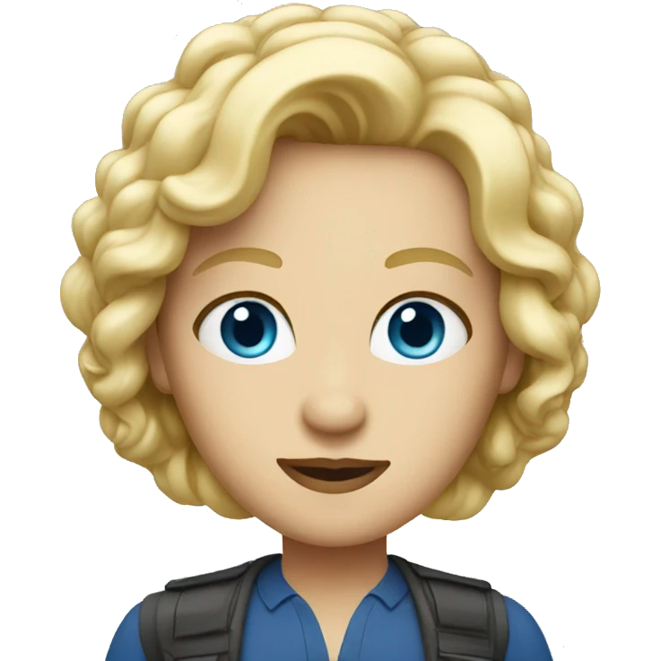 Blonde movie director with blue eyes emoji