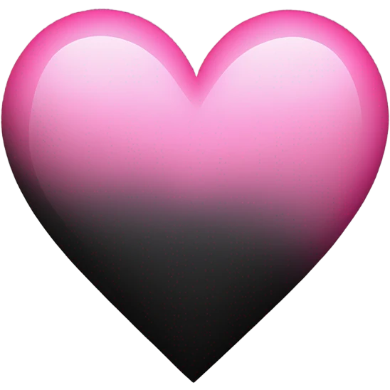 Pink heart fading into black emoji
