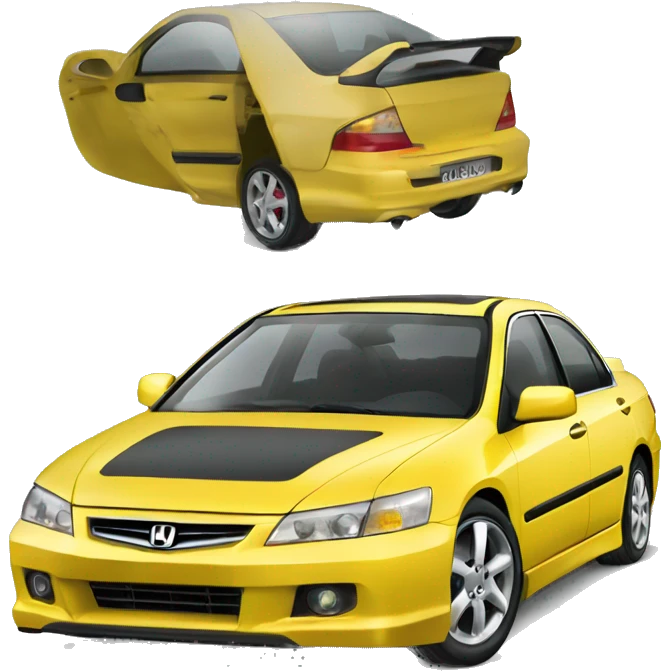 Yellow 2004 Honda accord euro R emoji