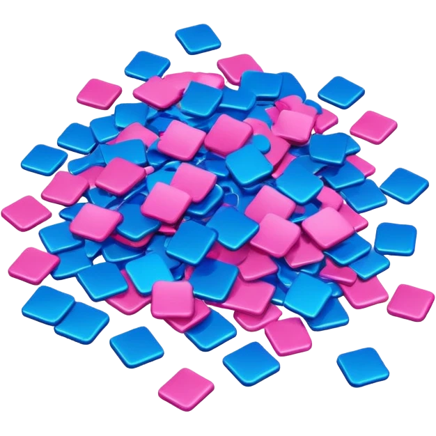 blue and pink confetti emoji