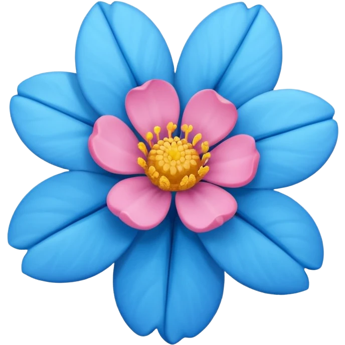 Una hermosa flor rosa color azul  emoji