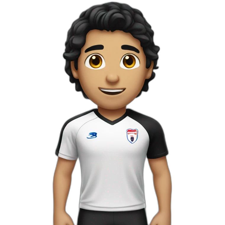 Chilean boy with grease and black hair in a soccer tee emoji