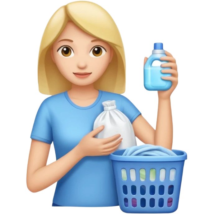 woman holding laundry detergent emoji