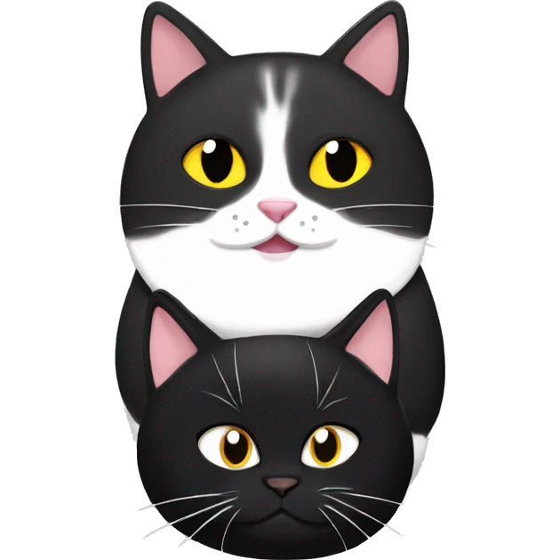 A tubby cat and a black cat emoji