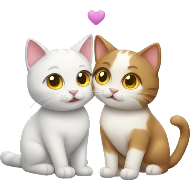 Two cats in love  emoji