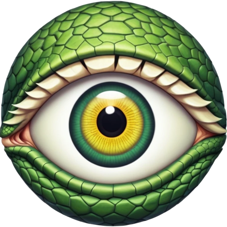 Realistic Reptile eye with sharp slitted pupil iris in a circle  emoji