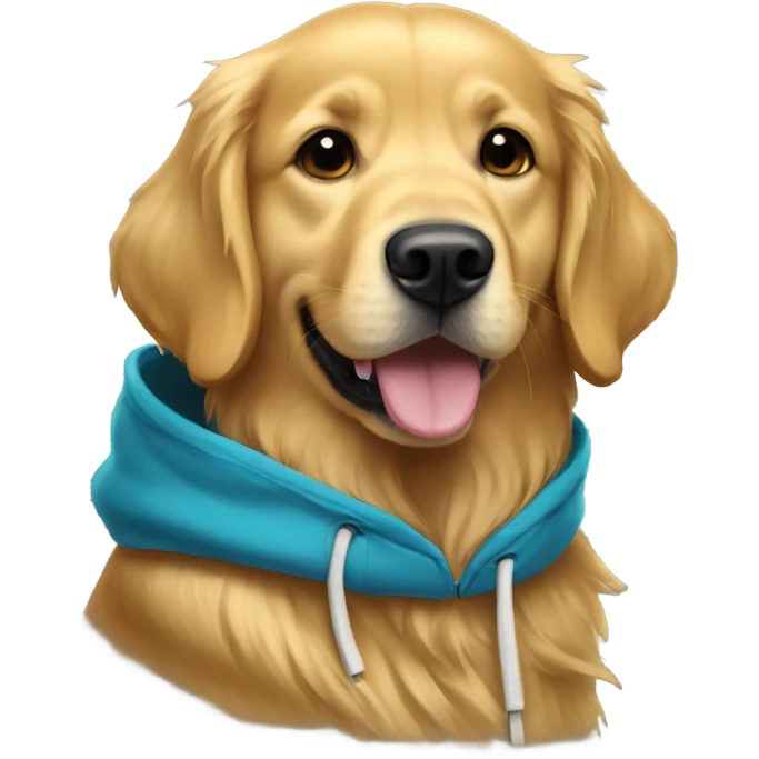 Golden retriever in a Iowa hoodie emoji