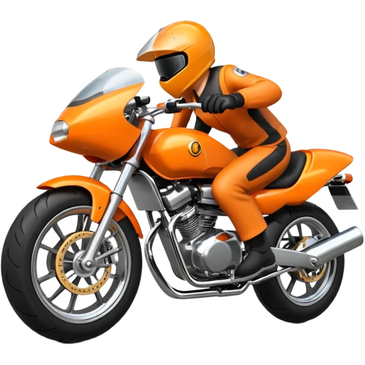 Orange Motorcycle wheelie emoji