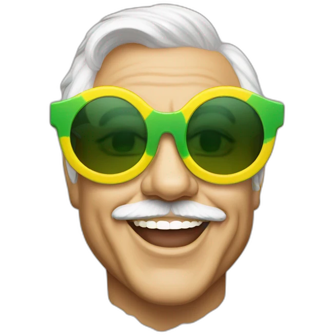 elton john wearing green and yellow patterned oversized sunglasses with scalloped edges for mardi gras emoji