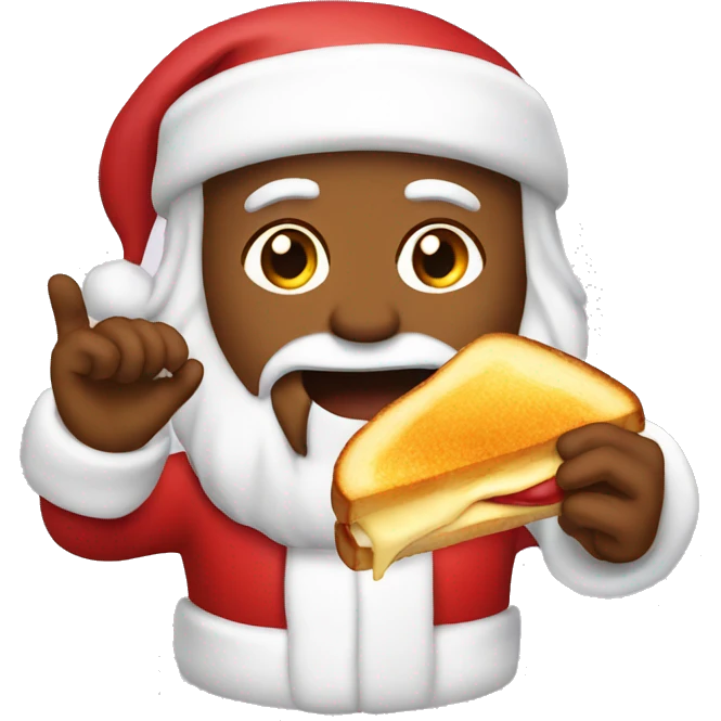 Santa eating grilled cheese emoji