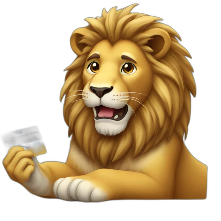 lion with a credit card emoji
