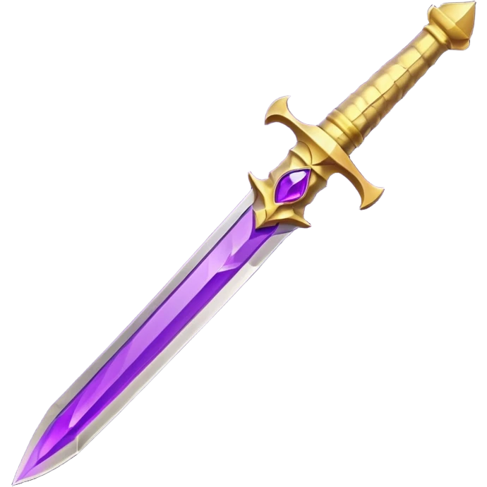 plain dagger with dull blade and simple hilt, only the gemstone in the hilt is colored, emoji style emoji