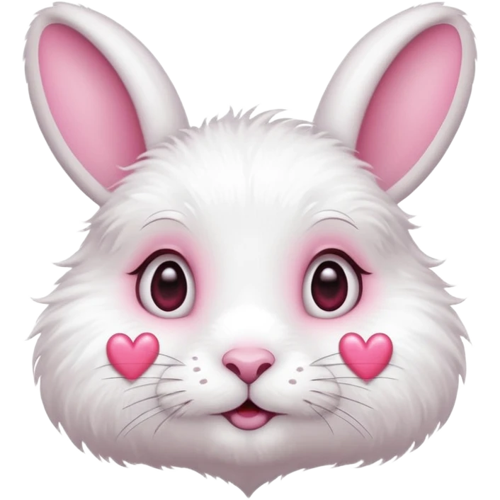 White rabbit BIG PINK heart eyes  emoji