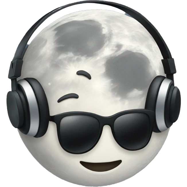 Moon with headphones  emoji