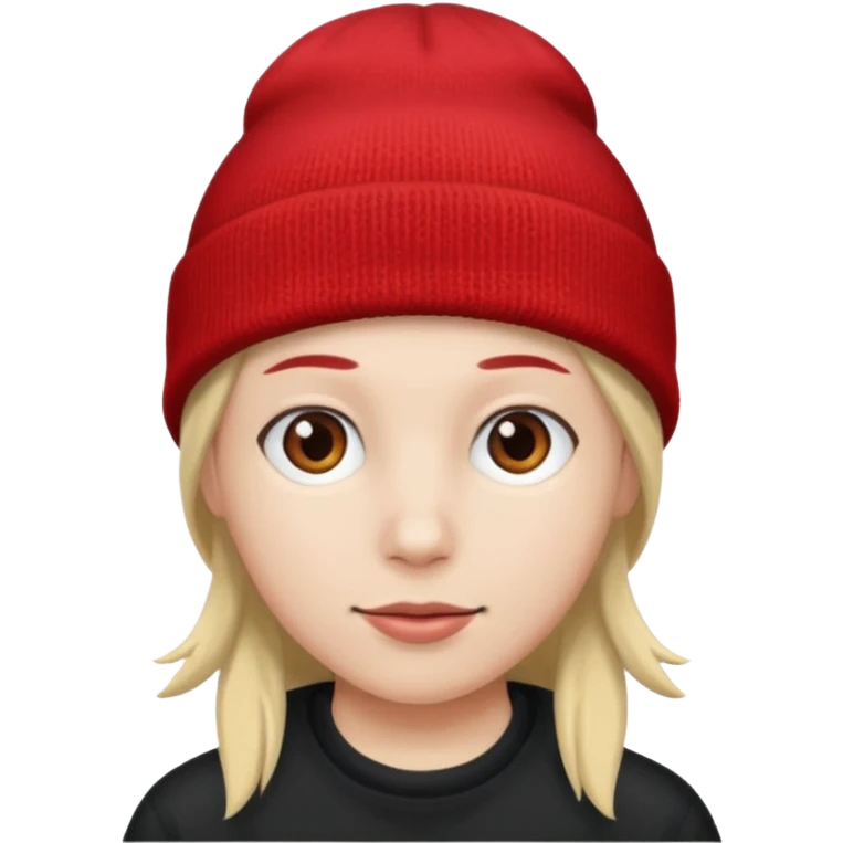 빨간 비니 모자 emoji