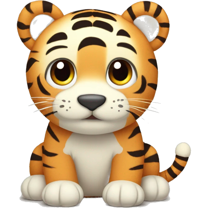 whole body of tiger in jellycat style emoji