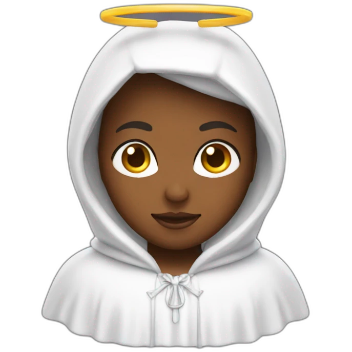 angel with hood front halo emoji