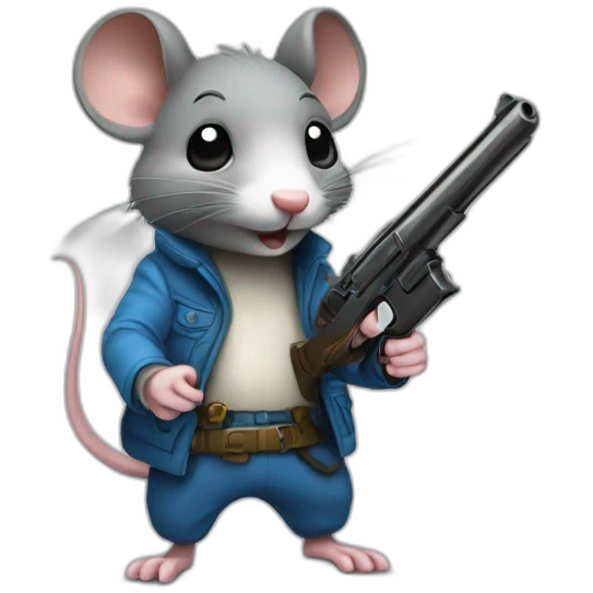 Un rat avec un pistolet emoji