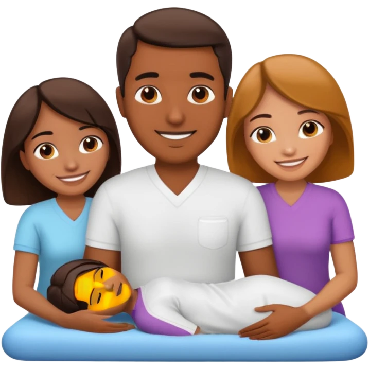 A brown massage man massaging females emoji