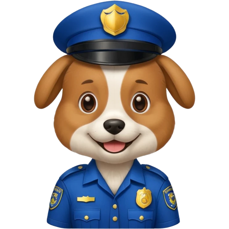 Polis üniforması giyen köpek emoji