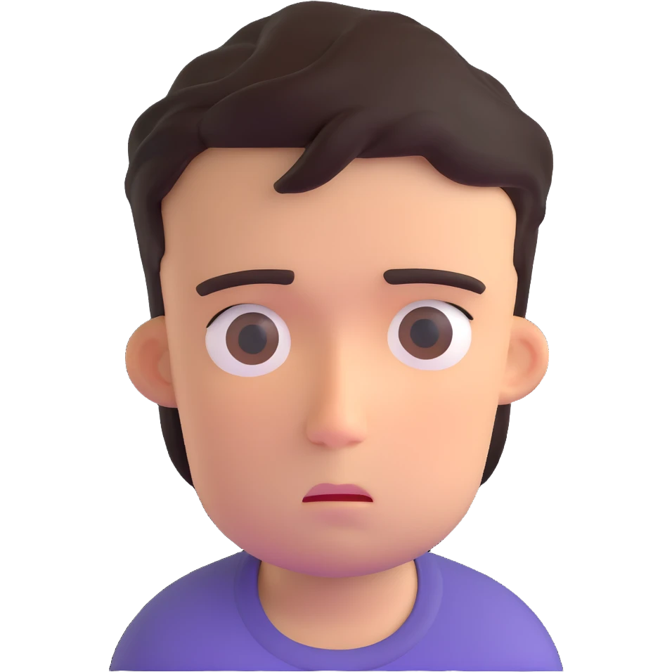 young man with a troubled look on his face emoji