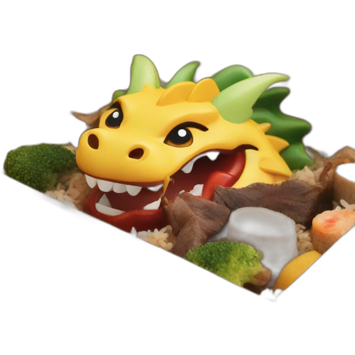 dragon wood bento box emoji