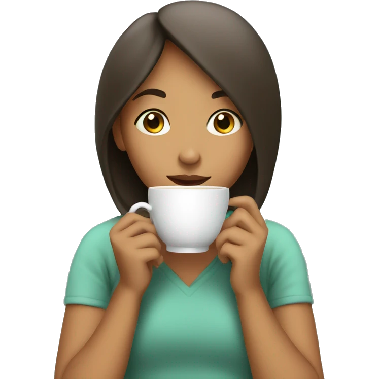 Girl sipping tea emoji