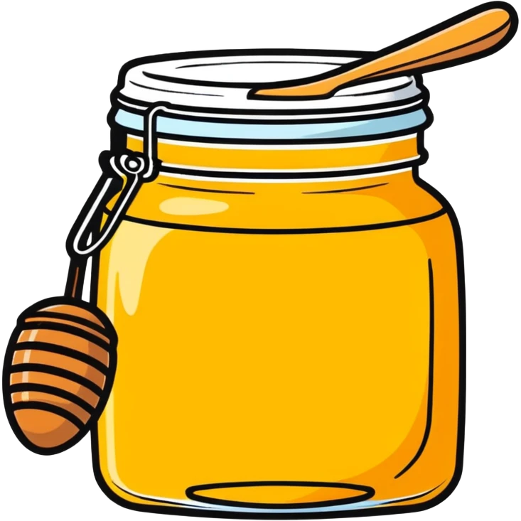 honey jar cartoonish sticker style emoji
