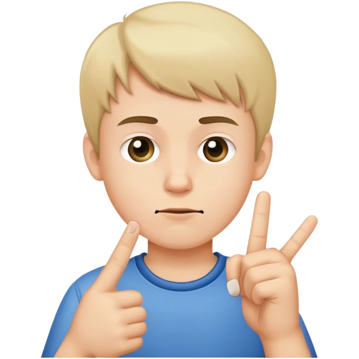 boy with middle finger emoji