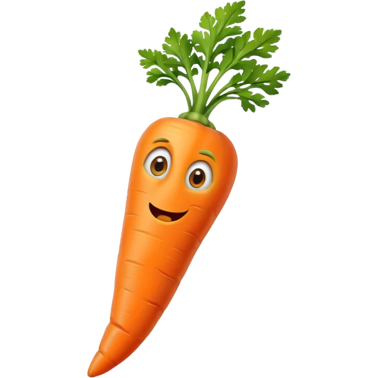 Create a curved carrot with eyes with a bend at the end for feet emoji