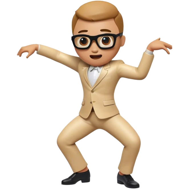 Cinematic Realistic Gangnam Style Pop Culture Emoji, showcasing a playful, iconic portrayal inspired by the hit song rendered with dynamic textures and fun, energetic lighting. emoji