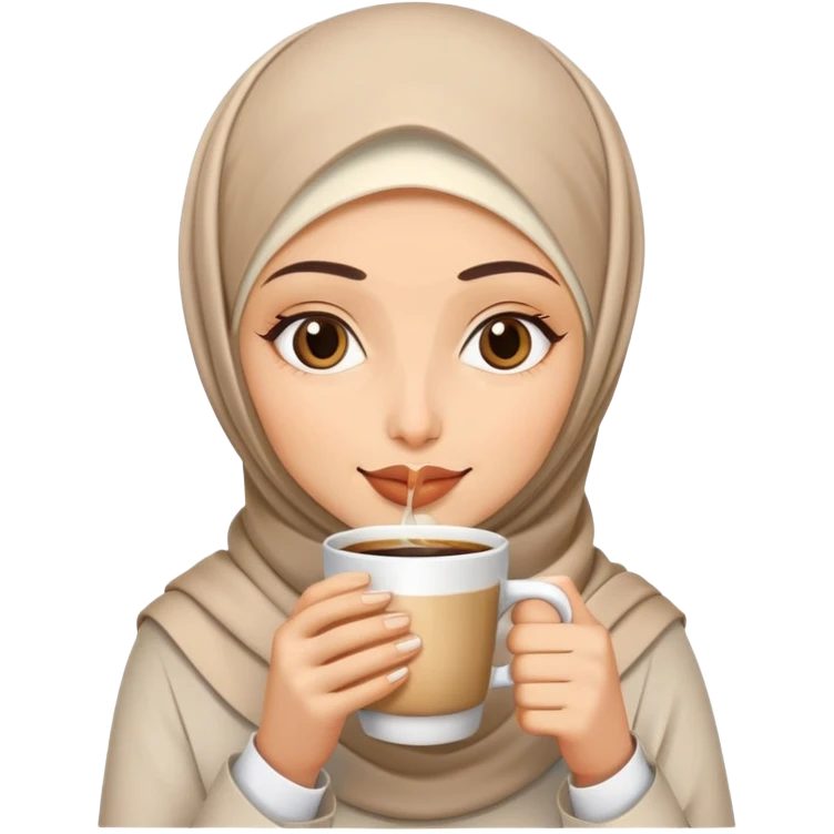 Hijabi women coffee cream emoji