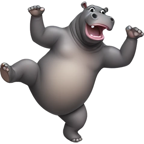 A dancing hippo  emoji