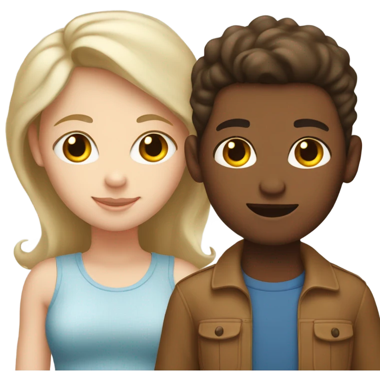 Brown skin mom, white skin, one white skin boy and one white skin girl emoji