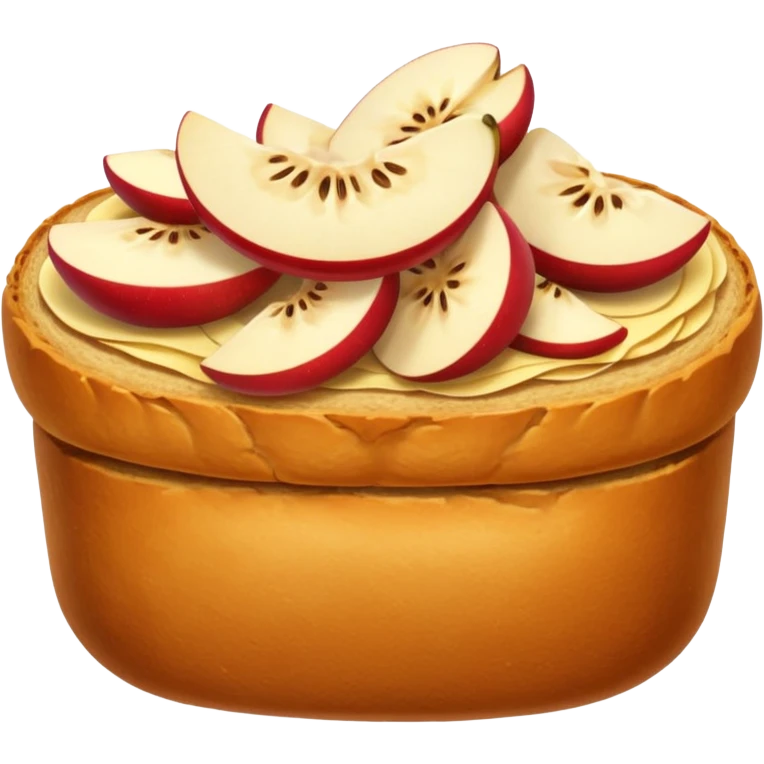bread with apple slices inside emoji