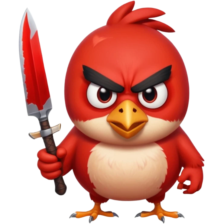 the killer angry bird red with knifes emoji