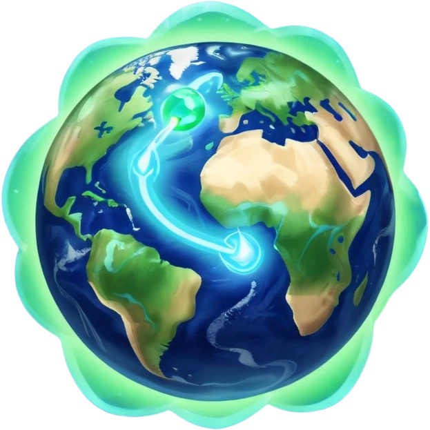 earth with blessing light emoji