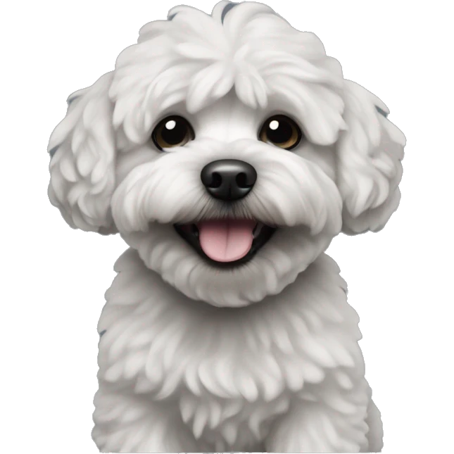 Maltipoo dog. All black in color everywhere. No other color. Extreme underbite with teeth showing  emoji