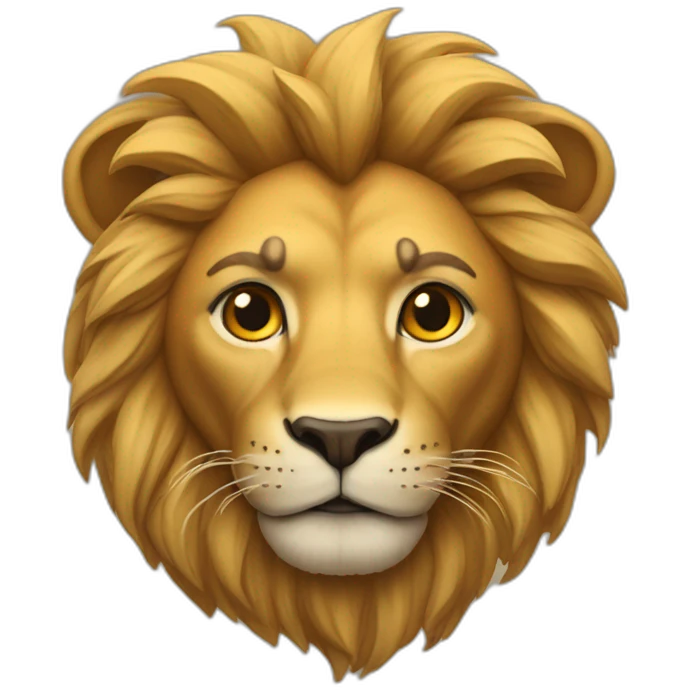 Un humain avec une tête de lion emoji