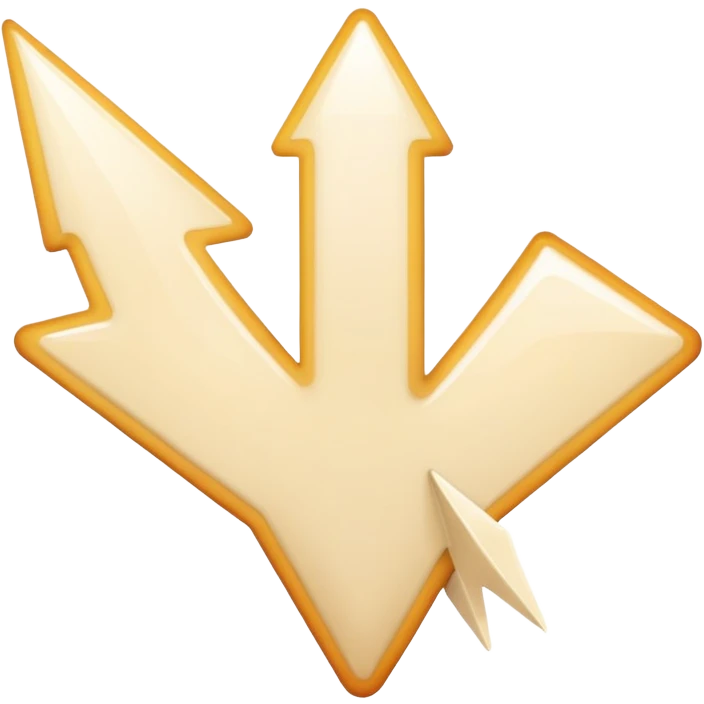 Cream up arrow emoji