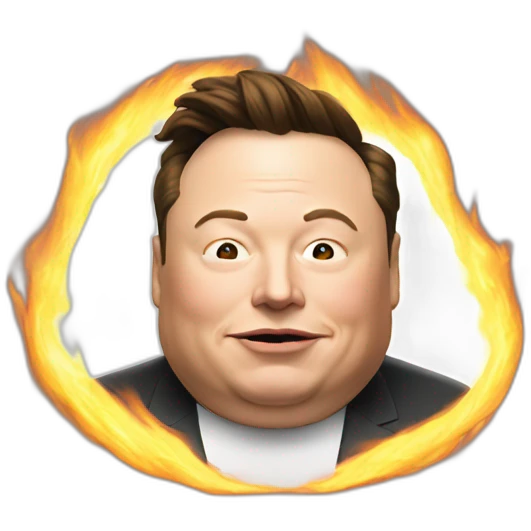 fat Elon musk burning emoji